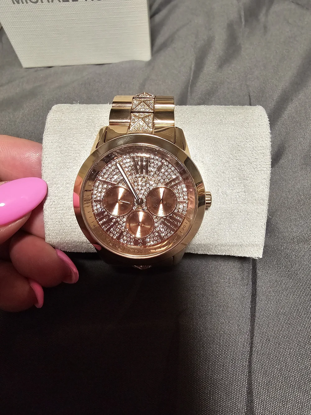 Michael Kors Rose Gold Crystal Accent Bracelet Watch